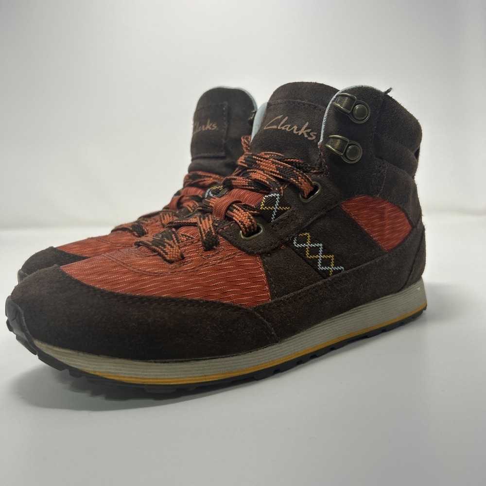 Clarks Incast Hiker High-Top‎ Boots Women's Size 5.5 Brown/Orange Suede